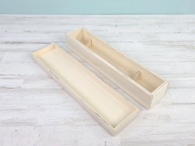 Wooden box 37.5x9x6 cm. with lid Ref.P00CB03