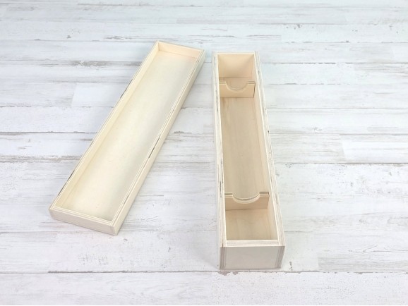 Caja de madera 37,5x9x6 cm. con tapa Ref.P00CB03