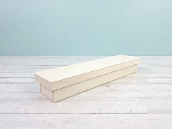 Caja de madera 37,5x9x6 cm. con tapa Ref.P00CB03