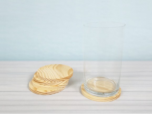 Posavasos pino Redondo y Hexagonal Ref.P500