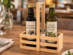 Wooden vinegar cruet with handle Ref.CR125