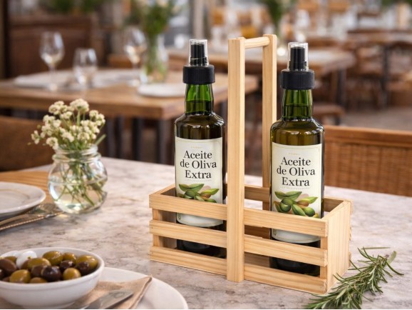 Wooden vinegar cruet with handle Ref.CR125