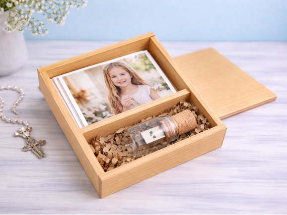 Box photos 10x15 with lid Wood Ref.P00CF13