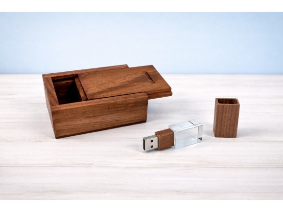 PenDrive de Madera Oscura y Cristal Ref.USBCH8
