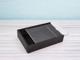 Caja para fotógrafos Negra c/Tapa Metacrilato Ref.P1454DNM