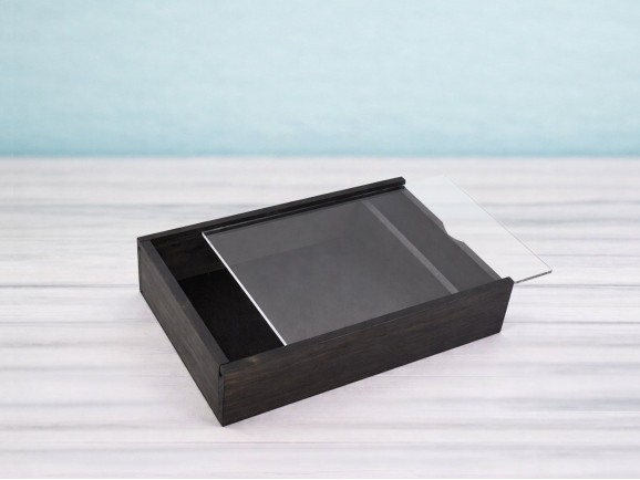 Caja para fotógrafos Negra c/Tapa Metacrilato Ref.P1454DNM