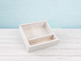 Caja de madera Blanca para fotos 10x15 c/tapa metacrilato Ref.P00CF13B1M