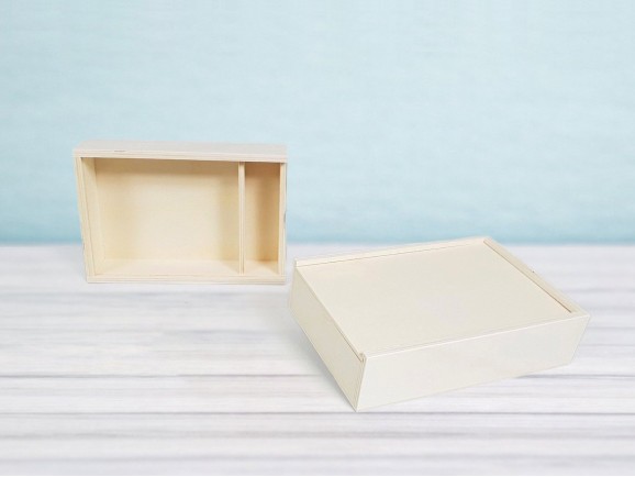Wooden photo box 10x15 with divider Ref.P1454C4