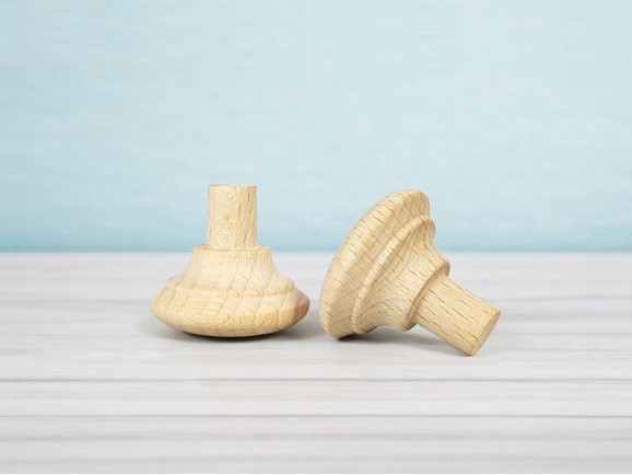 Small mushroom handle in beech Ø3 with spike Ref.11