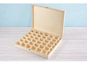 Caja de madera 40x33x6 cm. c/36 divisiones interiores Ref.1557