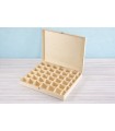 Wooden box 40x33x6 cm. with 36 interior divisions Ref.1557