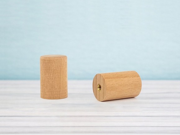 Tirador cilindro de haya Ø2 cm. c/tuerca Ref.19