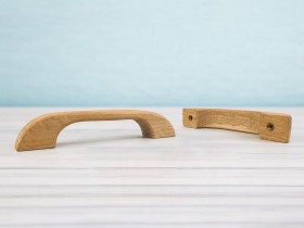 Flat oak handle handle 13 cm. with 2 nuts Ref.53R