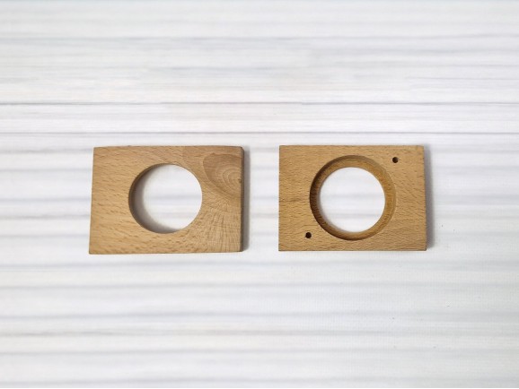 Tirador pomo cuadrado c/círculo 7 cm. Ref.H11