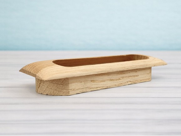 Classic rounded oak recessed handle 11 cm. Ref.77R