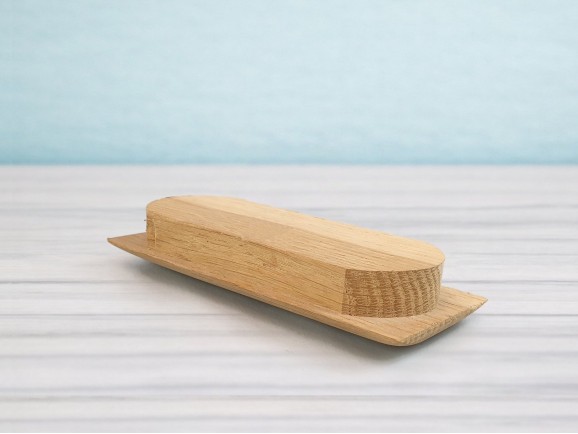 Classic rounded oak recessed handle 11 cm. Ref.77R