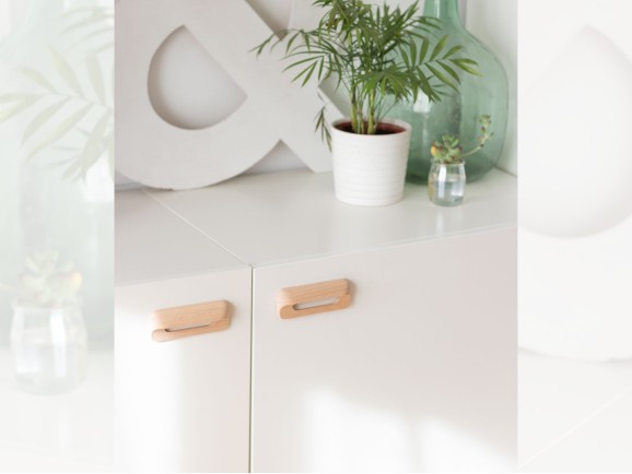 Classic open handle oak handle 12 cm. Ref.79