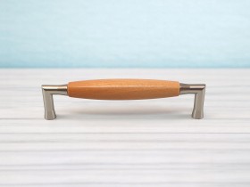 Tirador asa de madera y metal 14 cm. c/2 tuercas Ref.H60A