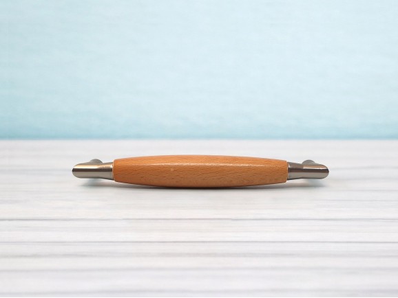 Wood and metal handle handle 14 cm. with 2 nuts Ref.H60A