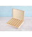 Wooden box 40x33x6 cm. with 36 interior divisions Ref.1557