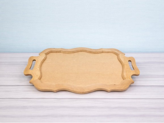 Bandeja de madera grande c/ondas Ref.MO7314
