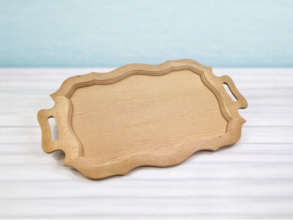 Large wooden tray with waves Ref.MO7314