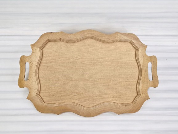 Bandeja de madera grande c/ondas Ref.MO7314