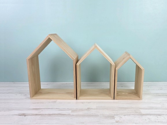 3-in-1 Wooden House Shelving Set Ref.DRPO40