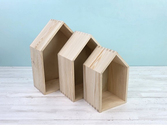 3-in-1 Wooden House Shelving Set Ref.DRPO40