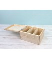 Wooden box 24x18.5x13 cm. with lid and interior dividers Ref.DRPZ289