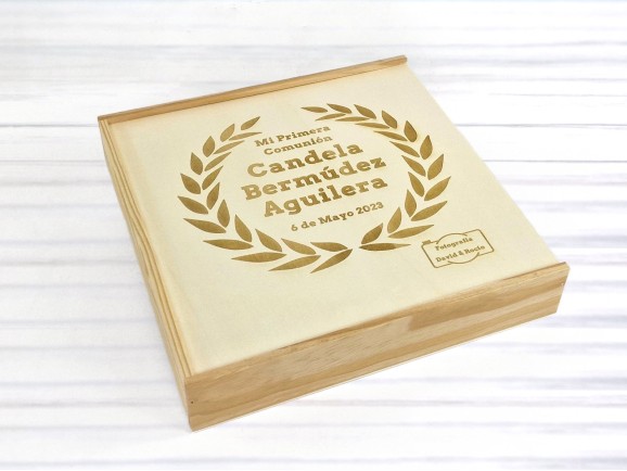 Caja en Pino para Álbum c/tapa Madera varias medidas Ref.P1454C8P