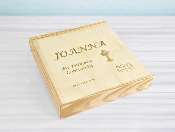 Pine wood box for album with wooden lid, various sizes. Ref.P1454C8P