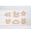 Wooden teethers shapes 1 Ref.RM2018