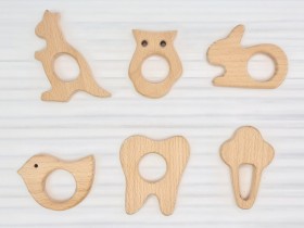 Wooden teethers shapes 2 Ref.RM2019