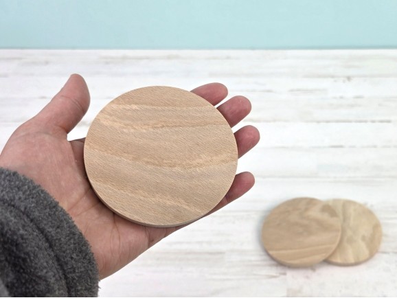 Base de madera haya redonda Ø9 cm. Ref.DRZP307D