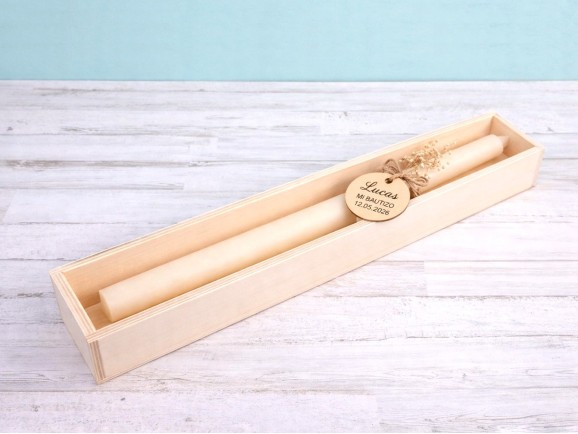 Caja de madera 37,5x9x6 cm. con tapa Ref.P00CB03