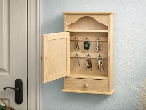 Retro wooden key box with drawer Ref.DRKL148A