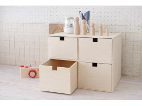 Wooden box 33x27.5x17 cm. 2 drawers Ref.AW24641