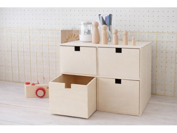 Caja de madera 33x27,5x17 cm. 2 cajones Ref.AW24641