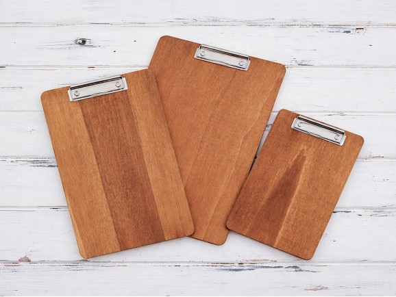 Wooden Menu Letter with flat clamp 3 measures Ref.PPE