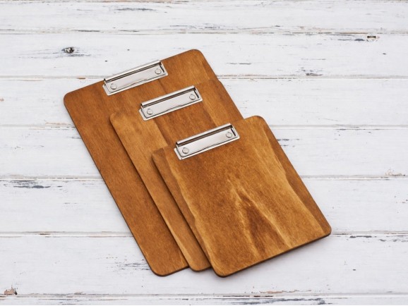 Wooden Menu Letter with flat clamp 3 measures Ref.PPE