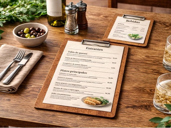 Wooden Menu Letter with flat clamp 3 measures Ref.PPE