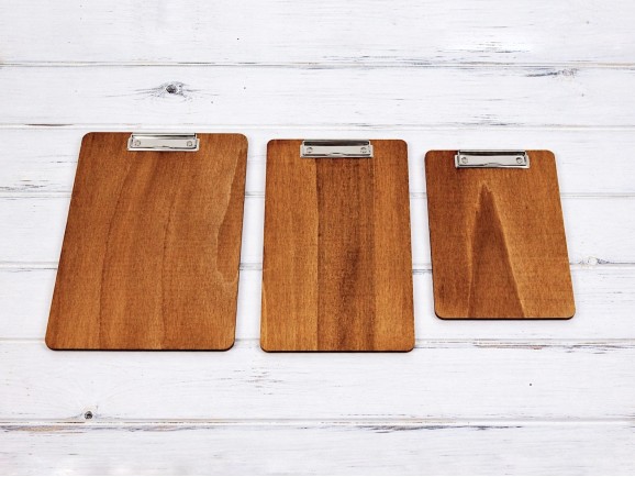 Wooden Menu Letter with flat clamp 3 measures Ref.PPE