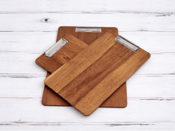 Wooden Menu Letter with flat clamp 3 measures Ref.PPE