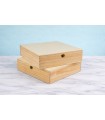 Pine wood box 32x32x8 cm. with hinge and clasp Ref.P53C03