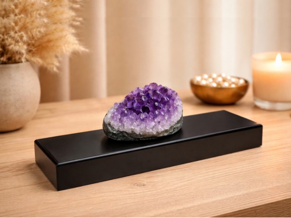 Peana Rectangular Negra 25x7x3 cm. Ref.MS1A176