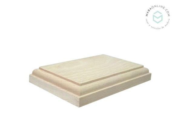 Rectangular wooden base 12x8x2 cm. Ref.2543