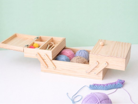Tabletop wooden sewing box Ref.AW01MB