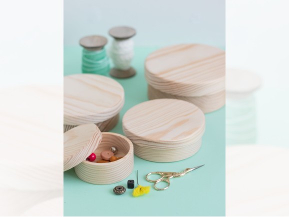 Round pine box with lid various sizes Ref.AR5720