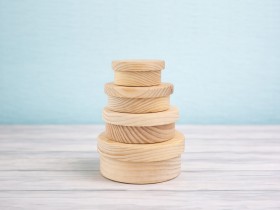 Round pine box with lid various sizes Ref.AR5720